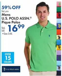 Boscov's Mens U.S. POLO ASSN. Pique Polos offer