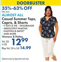 Boscov's ALMOST ALL Casual Summer Tops, Capris, & Shorts offer