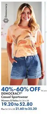 Boscov's DEMOCRACY Casual Sportswear offer