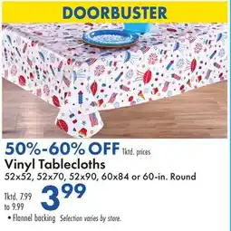 Boscov's Vinyl Tablecloths offer
