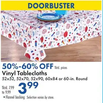 Boscov's Vinyl Tablecloths offer