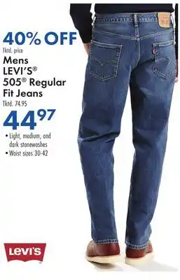 Boscov's Mens LEVI'S 505 Regular Fit Jeans offer