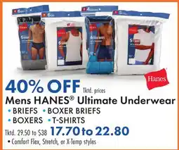 Boscov's Mens HANES Ultimate Underwear offer