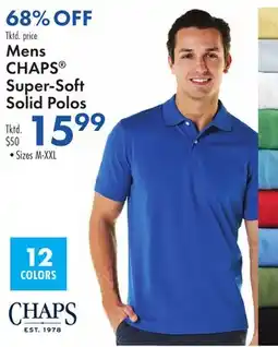 Boscov's Mens CHAPS Super-Soft Solid Polos offer