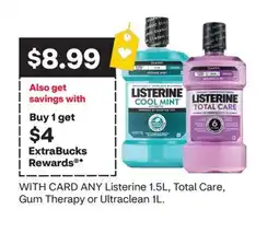 CVS ANY Listerine 1.5L, Total Care, Gum Therapy or Ultraclean 1L offer