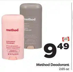 Weis Markets Method Deodorant offer