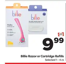 Weis Markets Billie Razor or Cartridge Refills offer