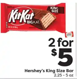 Weis Markets Hershey's King Size Bar offer