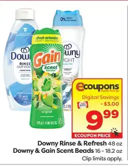 Weis Markets Downy Rinse & Refresh 48 oz Downy & Gain Scent Beads offer