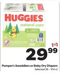 Weis Markets Pampers Swaddlers or Baby Dry Diapers offer