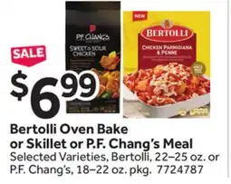 Stop&Shop Bertolli Oven Bake or Skillet or P.F. Chang's Meal offer