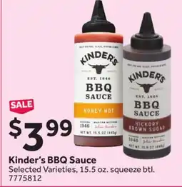Stop&Shop Kinder's BBQ Sauce offer