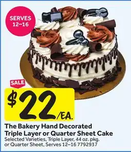Stop&Shop The Bakery Hand Decorated Triple Layer or Quarter Sheet Cake offer