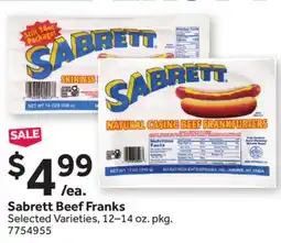 Stop&Shop Sabrett Beef Franks offer