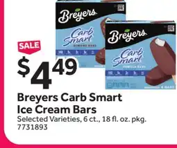 Stop&Shop Breyers Carb Smart Ice Cream Bars offer