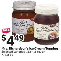 Stop&Shop Mrs. Richardson's Ice Cream Topping offer