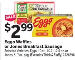 Stop&Shop Eggo Waffles or Jones Breakfast Sausage offer