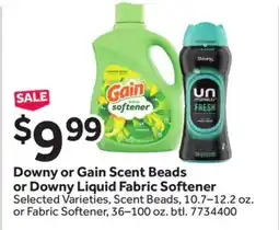 Stop&Shop Downy or Gain Scent Beads or Downy Liquid Fabric Softener offer