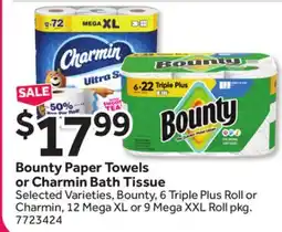 Stop&Shop Bounty Paper Towels or Charmin Bath Tissue offer
