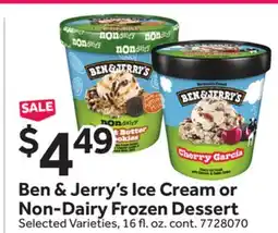 Stop&Shop Ben & Jerry's Ice Cream or Non-Dairy Frozen Dessert offer