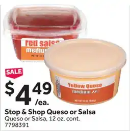 Stop&Shop Stop & Shop Queso or Salsa offer