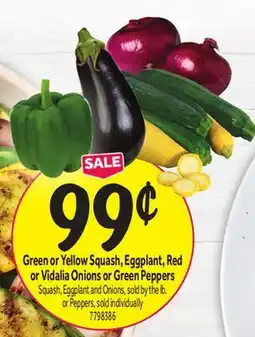 Stop&Shop Green or Yellow Squash, Eggplant, Red or Vidalia Onions or Green Peppers offer