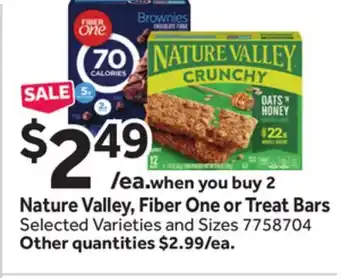 Stop&Shop Nature Valley, Fiber One or Treat Bars offer