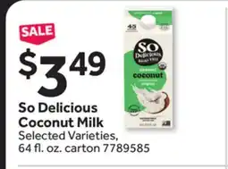 Stop&Shop So Delicious Coconut Milk offer
