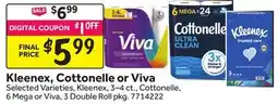 Stop&Shop Kleenex, Cottonelle or Viva offer