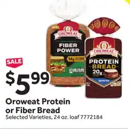 Stop&Shop Oroweat Protein or Fiber Bread offer