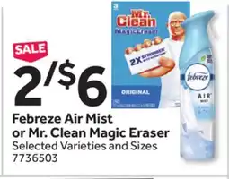 Stop&Shop Febreze Air Mist or Mr. Clean Magic Eraser offer