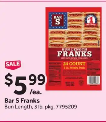 Stop&Shop Bar S Franks offer