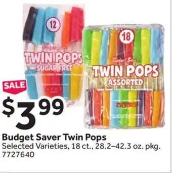 Stop&Shop Budget Saver Twin Pops offer