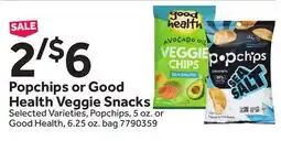 Stop&Shop Popchips or Good Health Veggie Snacks offer