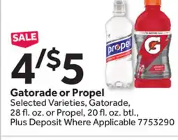 Stop&Shop Gatorade or Propel offer