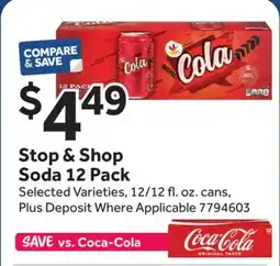Stop&Shop Stop & Shop Soda offer