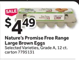 Stop&Shop Nature's Promise Free Range Large Brown Eggs offer