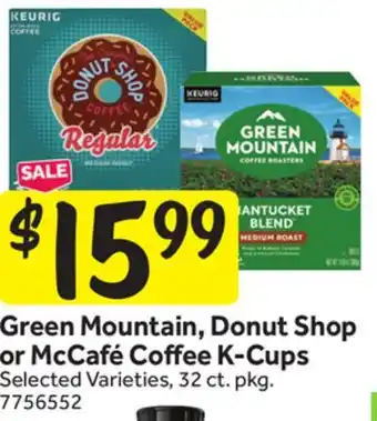 Stop&Shop Green Mountain, Donut Shop or McCafé Coffee K-Cups offer