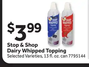 Stop&Shop Stop & Shop Dairy Whipped Topping offer