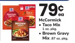 ACME McCormick Taco Mix 1 oz. pkg. or Brown Gravy Mix .87 oz. pkg offer