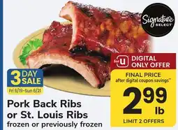 ACME Signature SELECT Pork Back Ribs or St. Louis Ribs offer