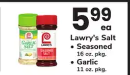 ACME Lawry's Salt • Seasoned 16 oz. pkg. • Garlic 11 oz. pkg offer