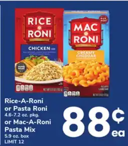 ACME Rice-A-Roni or Pasta Roni 4.6-7.2 oz. pkg. or Mac-A-Roni Pasta Mix 5.9 oz. box offer