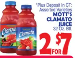Bravo Supermarkets MOTT'S CLAMATO JUICE offer
