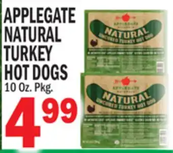 Bravo Supermarkets APPLEGATE NATURAL TURKEY HOT DOGS offer