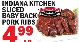 Bravo Supermarkets INDIANA KITCHEN SLICED BABY BACK PORK RIBS offer