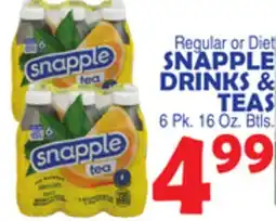 Bravo Supermarkets SNAPPLE DRINKS & TEAS offer