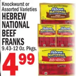 Bravo Supermarkets HEBREW NATIONAL BEEF FRANKS offer