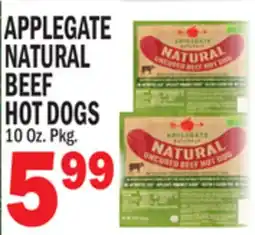 Bravo Supermarkets APPLEGATE NATURAL BEEF HOT DOGS offer