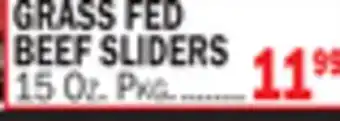 Bravo Supermarkets GRASS FED BEEF SLIDERS offer